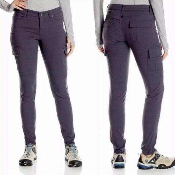 prAna Meme Skinny Cargo Pants Gray Quartz Stretch Zion Fabric Size 6 - Picture 7 of 7